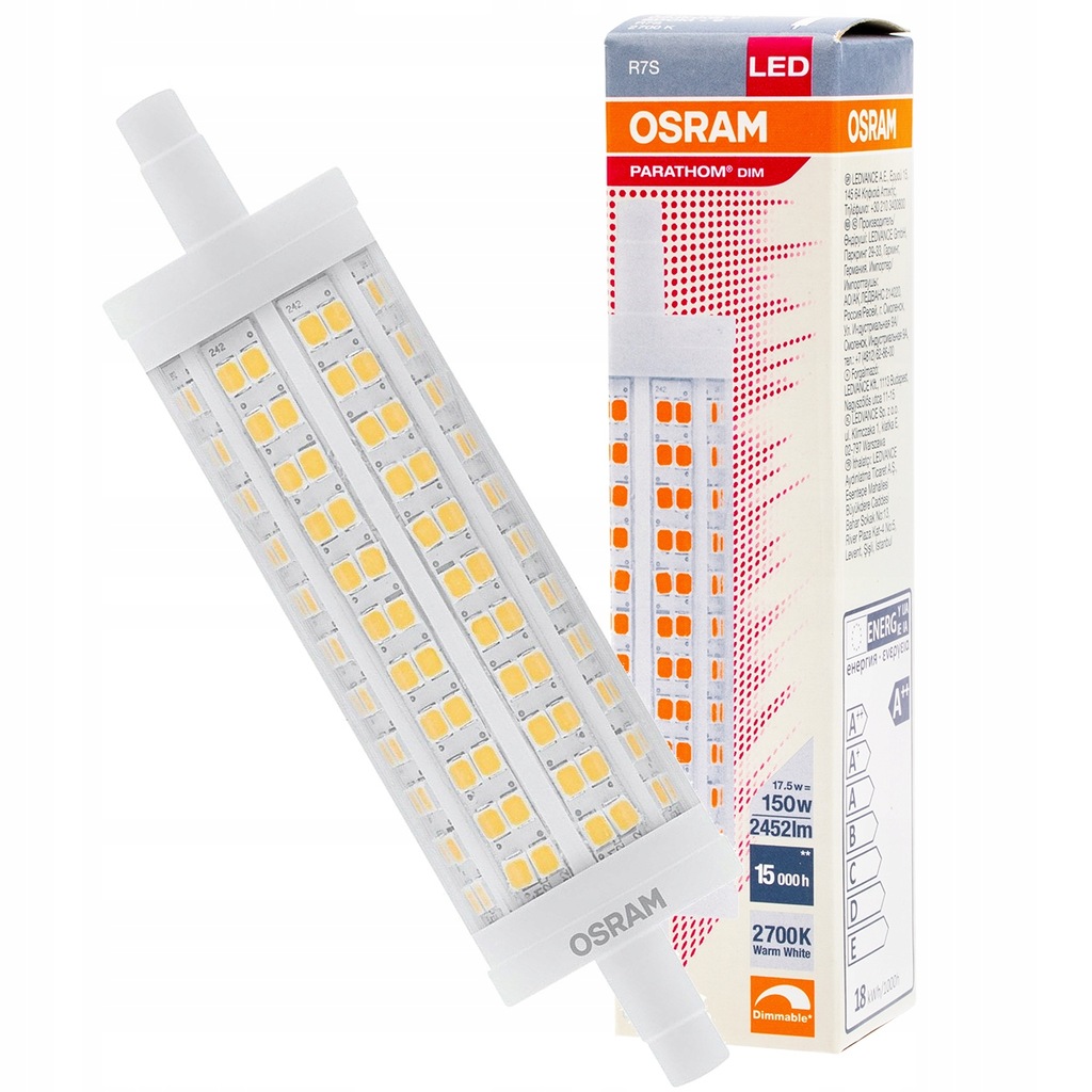 17,50 W dimmable 150-W-remplacement, OSRAM LED LINE R7S DIM / LED Tube: R7s
