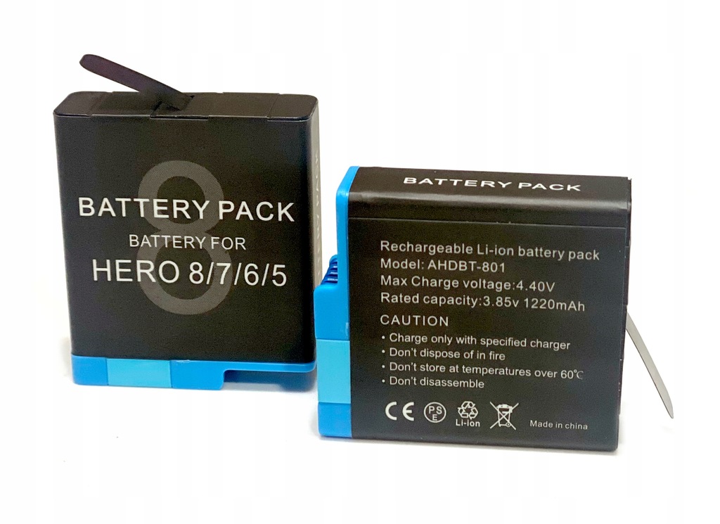 AHDBT-801 akumulator bateria 3,85V 1220mAh Li-ion dla GoPro Hero 5 6 7 8
