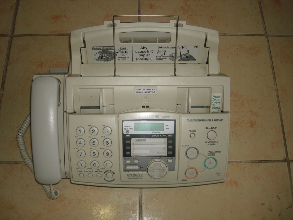 fax PANASONIC KX-FP363 na zwykły papier