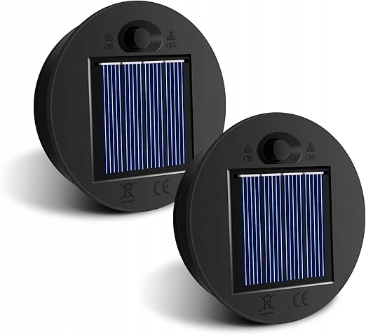 Panele solarne 2 szt, śred 7 cm, z jasnymi diodami LED, wodoszczelność IP65
