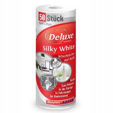 DELUXE SILKY WHITE ŚCIERKI NA ROLCE 50 SZT