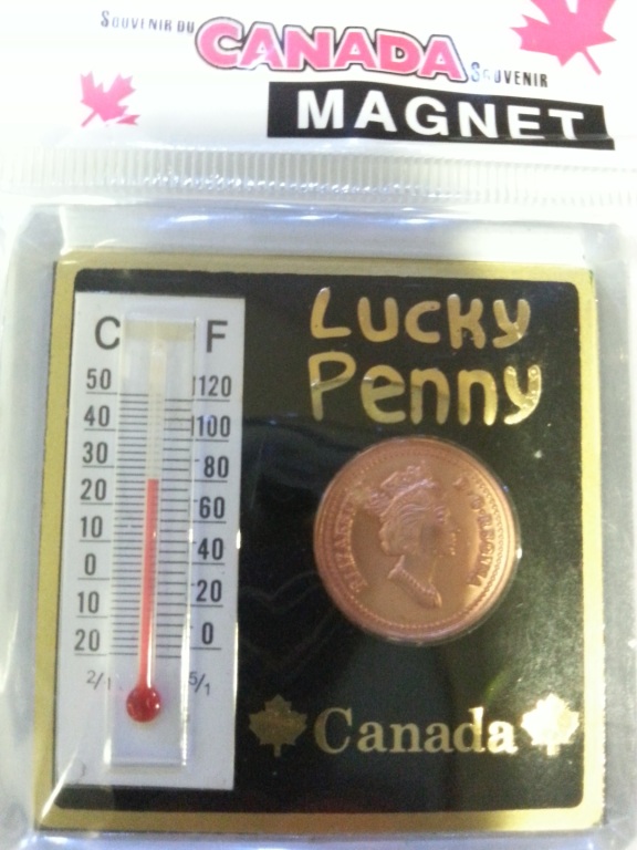 TERMOMETR Z MAGNESEM NA LODÓWKĘ LUCKY PENNY CANADA