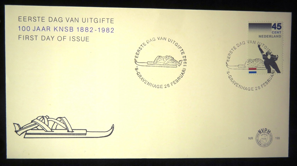 FDC koperta HOLANDIA 1982 łyżwiarstwo