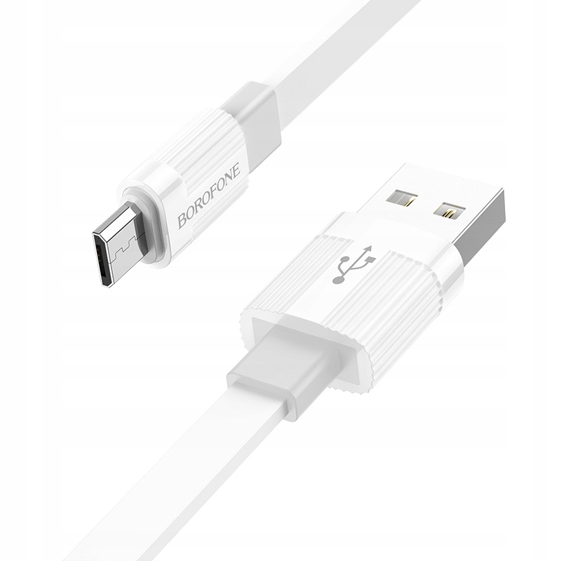 Borofone Kabel BX89 Union - USB na Micro USB - 2,4A 1 metr biało-szary