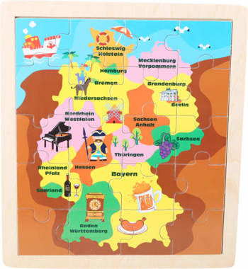 Puzzle dla dzieci - mapa Niemiec