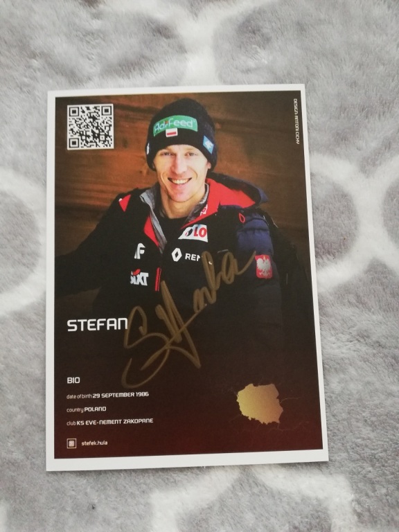 Kartka Autograf Stefan Hula - skoczek narciarskie