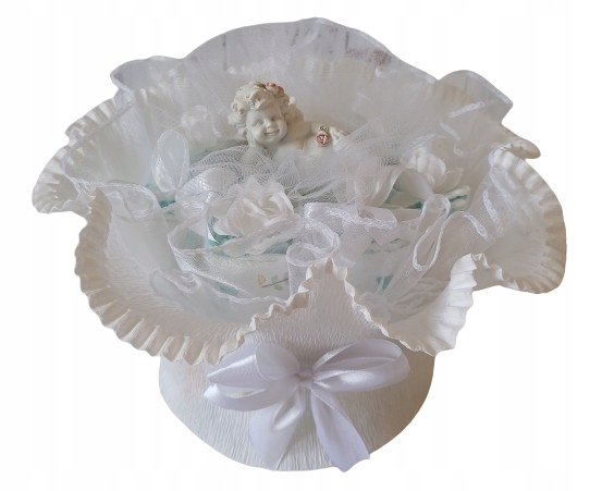 Bukiet - tort z pampersów pieluch prezent chrzest aniołek