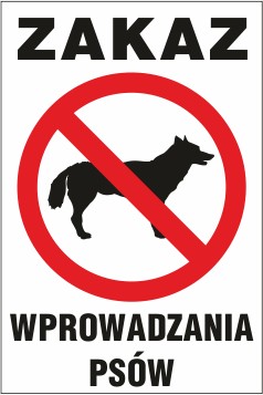 Tabliczka na słupku Z01s zakaz wprowadzania psów 2