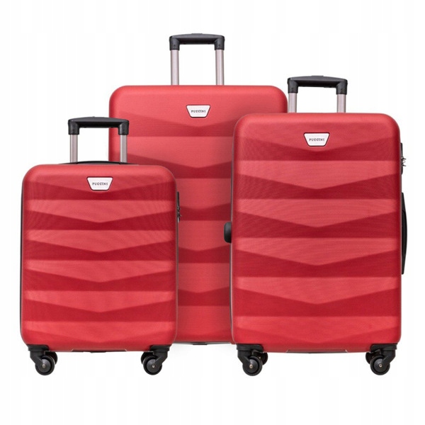 Zestaw 3 walizek PUCCINI ABS07 czerwony RHODES