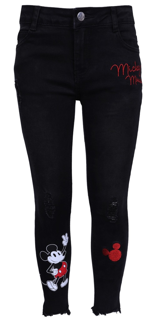 Czarne spodnie jeansy Myszka Mickey DISNEY 140 cm