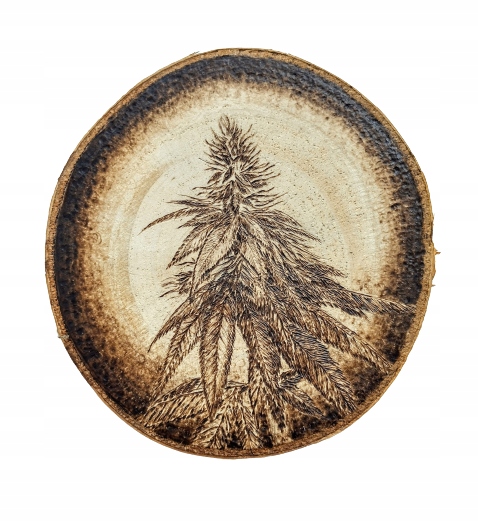 PREZENT Marihuana - obraz wypalony w drewnie