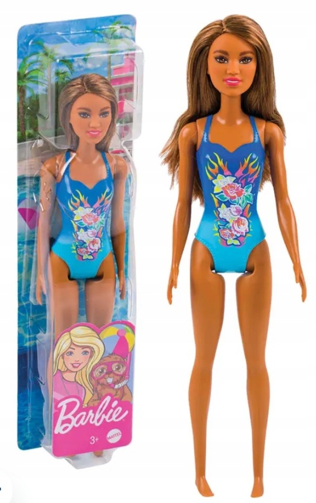 Lalka plażowa Mattel HDC51 Barbie w stroju kąpielowym