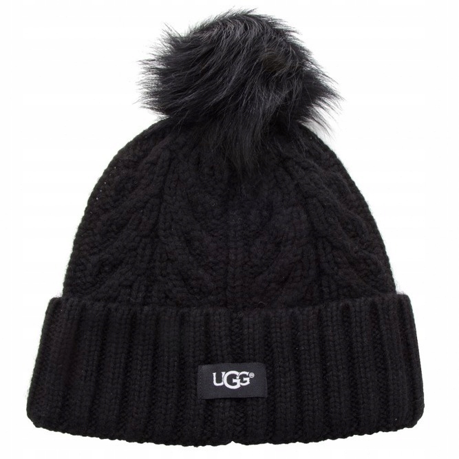 Czapka UGG CABLE POM zimowa z pomponem