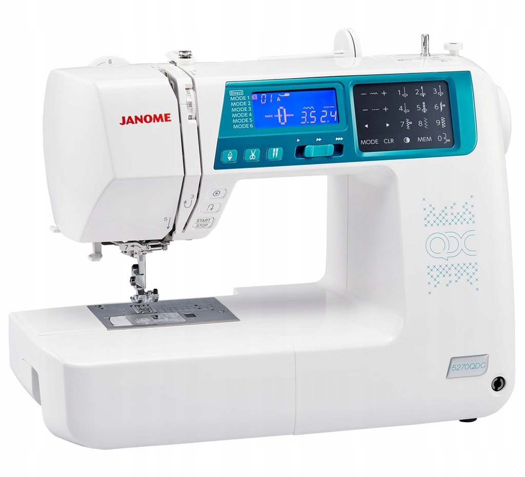Elektroniczna domowa maszyna do szycia Janome 5270QDC +stolik i wyposażenie