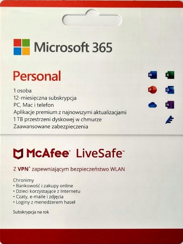 Microsoft Office 365 Personal + McAfee LiveSafe