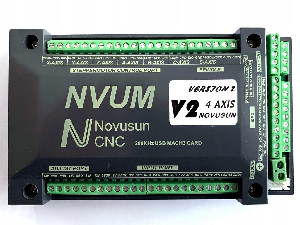 Sterownik CNC Mach3 NVUM V2 4 osie 200kHz USB
