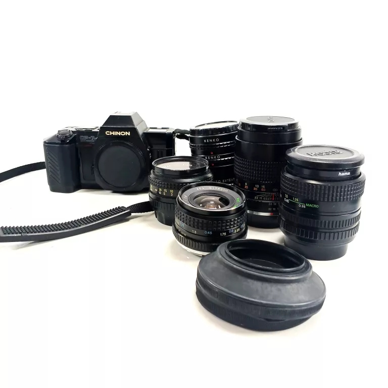 APARAT CHINON CP-7 M + OBIEKTYWY