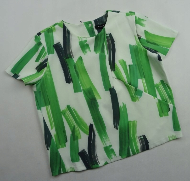 90_ MARKS&SPENCER bluzka ZIP zielone wzory XXL