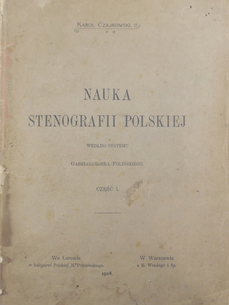 Czajkowski Nauka Stenografii Polskiej Lwów 1908