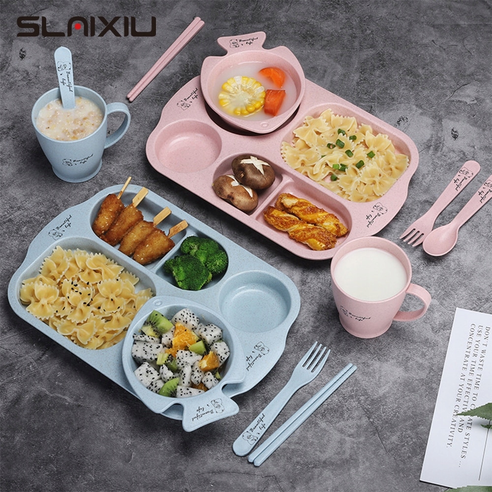 6Pcs/ Set Children Baby Tableware Set Cartoon