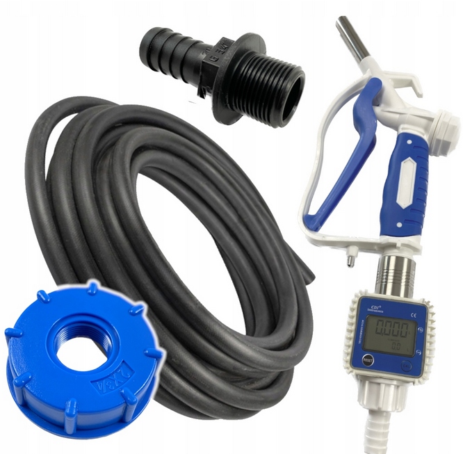 WĄŻ GUMOWY PISTOLET LICZNIK LCD NALEWAK AdBlue 3/4