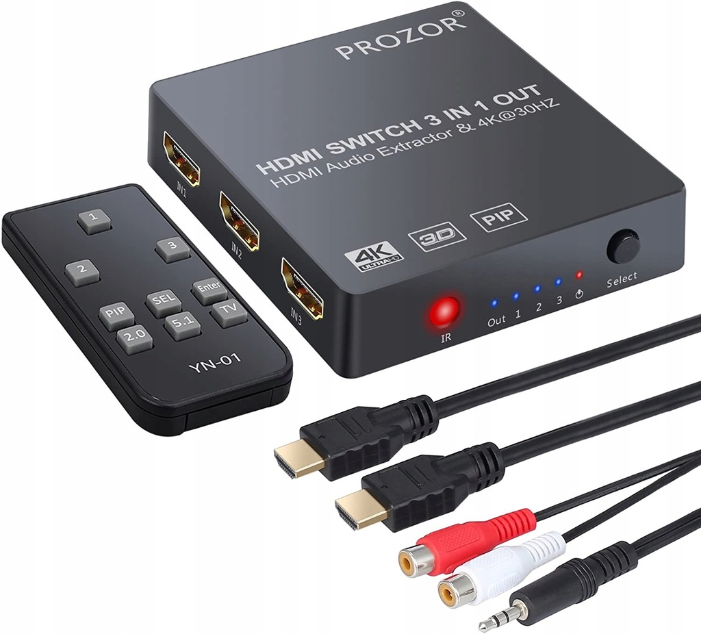 Купить Переключатель Prozor HDMI, 4К, 3D, разъем 3x1: отзывы, фото, характеристики в интерне-магазине Aredi.ru