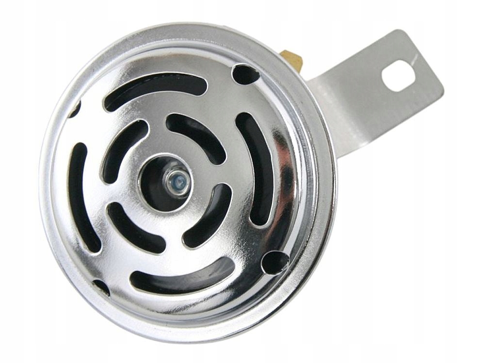 SYGNAŁ klakson 12V 70mm średnica chrom 2 wzór motocykl motorower