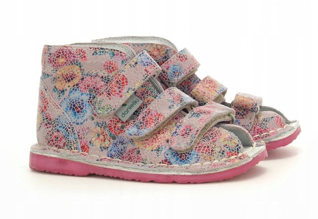 Sandałki profilaktyczne Danielki T135L fantazja na rzepy roz.31
