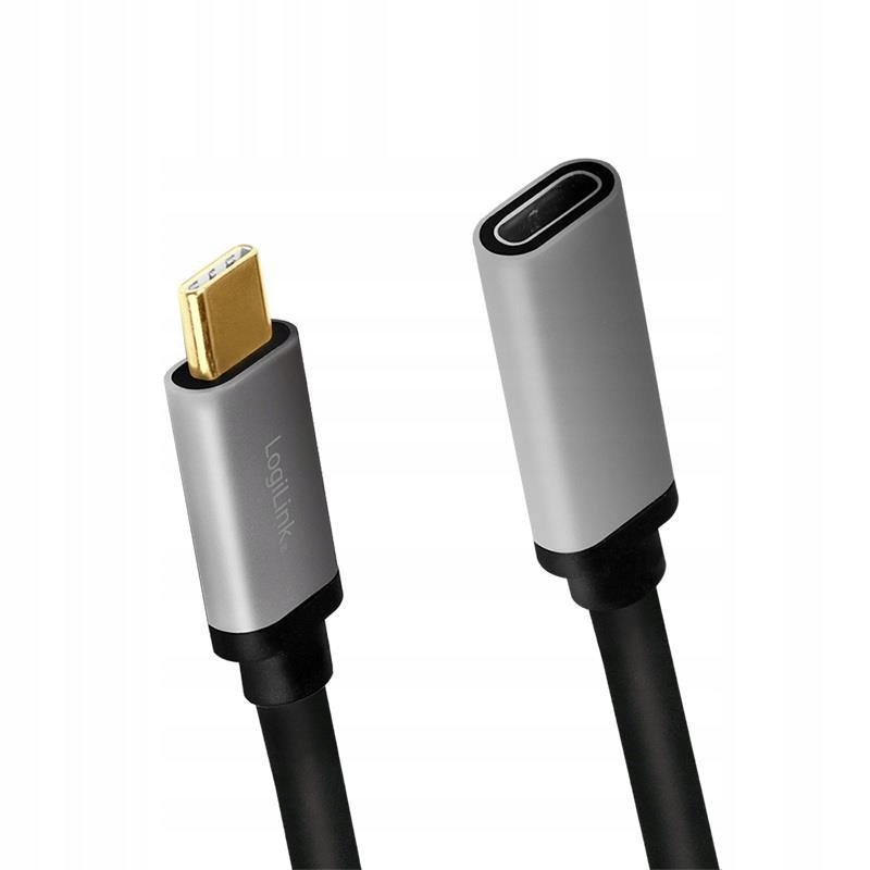 Przedłużacz USB 3.2 Gen2 LogiLink CUA0105, USB-C M do USB-C F, 4K, 0,5m