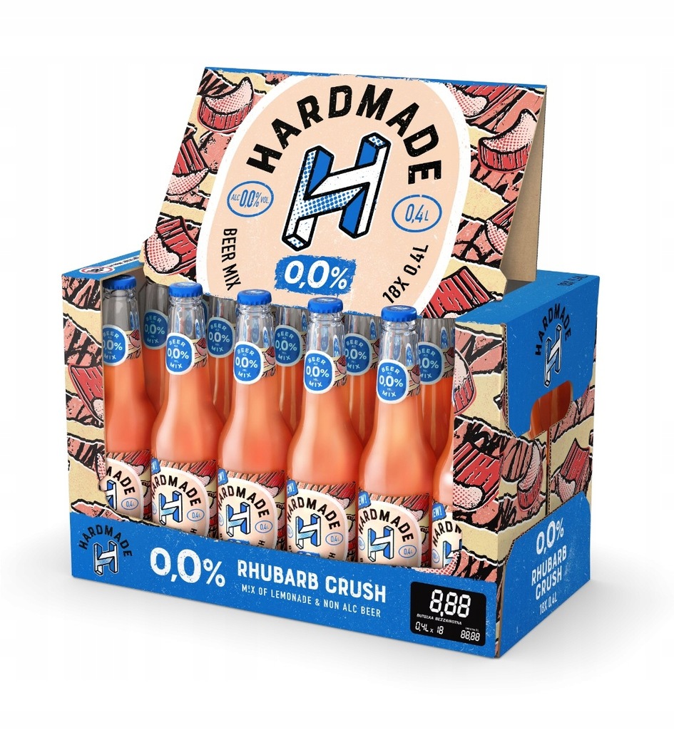 Piwo bezalkoholowe Hardmade Rhubarb 0% 18 x 400ml karton krótki termin!!!