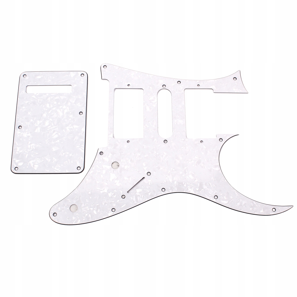 1 Set PVC Electric Guitar Scratch Plate with Backplate White