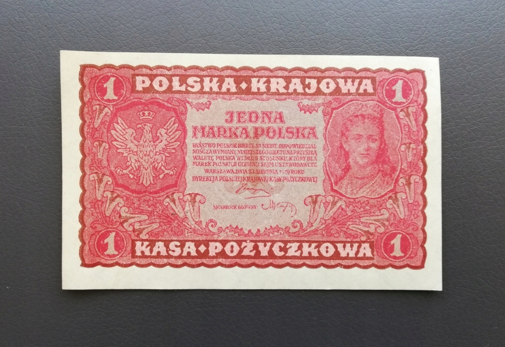 1 MARKA POLSKA 1919 ROK stan UNC -