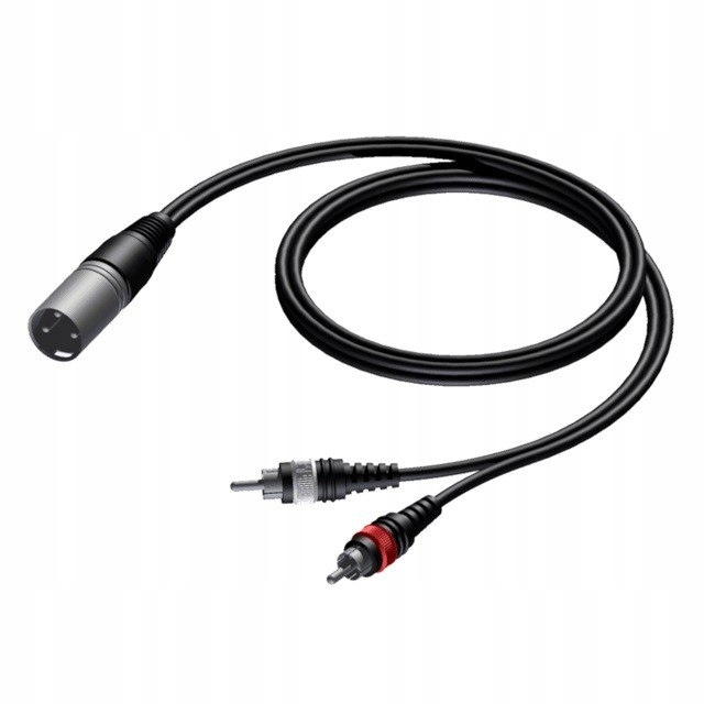 Kabel Audio XLR Męski- 2X RCA /CINCH Męski 3M -CAB