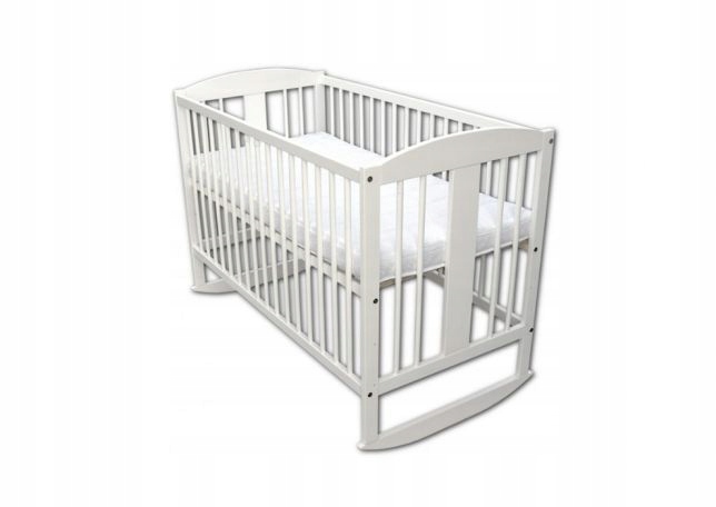 Łóżeczko 120x60 sosnowe na biegunach 2w1 120x60