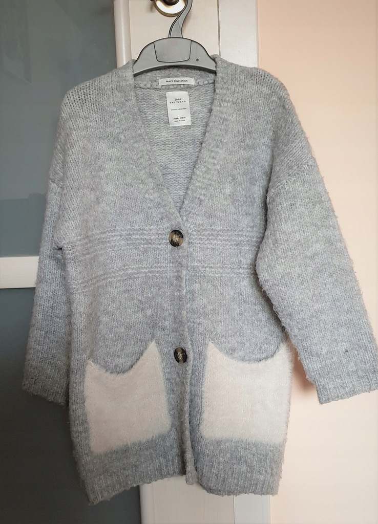 ZARA długi sweter typu kardigan r.116
