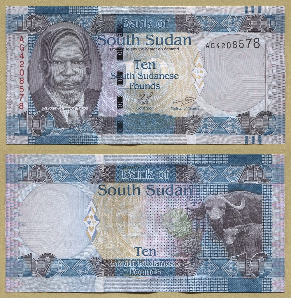 --@ SUDAN POŁUDNIOWY 10 POUNDS nd/ 2011 AG P7a UNC