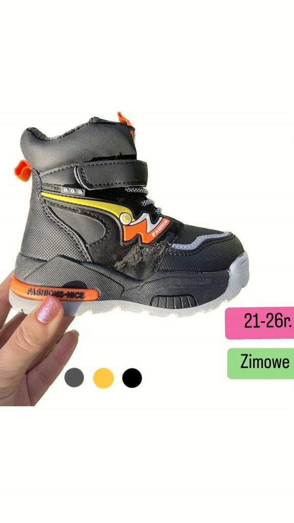 BUTY ZIMOWE ŚNIEGOWCE BOTKI STYLOWE, KOZAKI 21