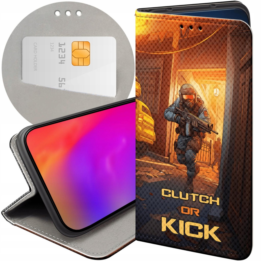 ETUI Z KLAPKĄ DO HUAWEI P20 PRO WZORY CS GO COUNTER-STRIKE FUTERAŁ CASE