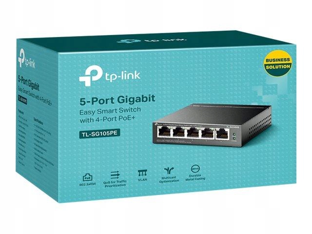 TP-LINK TL-SG105PE 5-Port Gigabit Easy Smart Switch with 4-Port PoE+ 65W