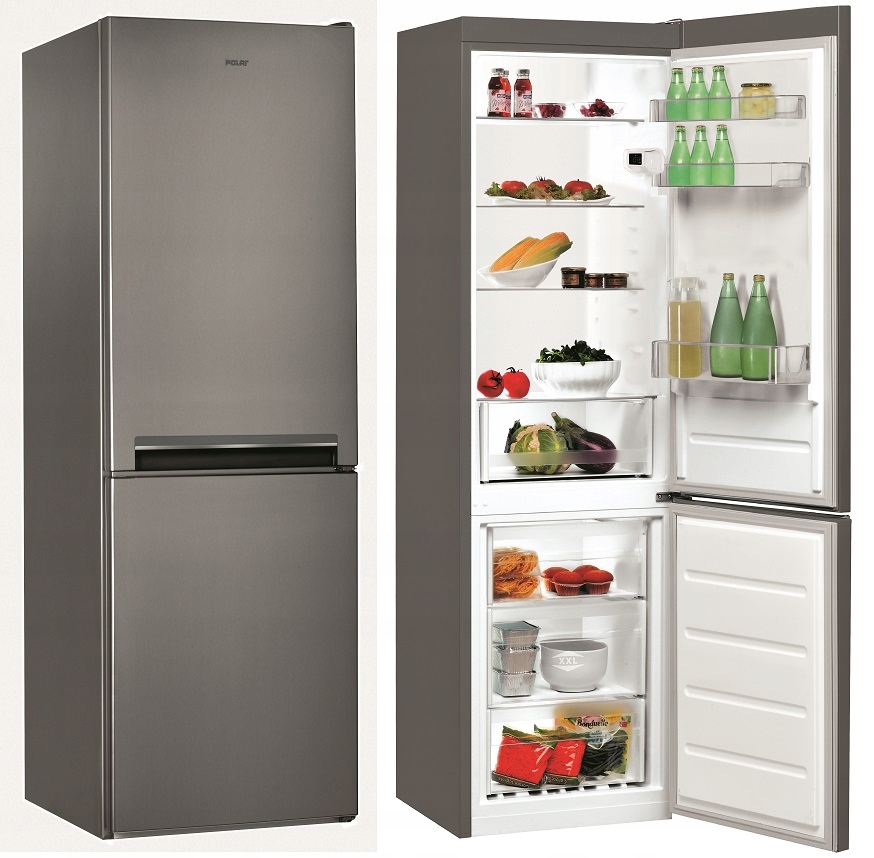 Lodówka Polar POB 801 EX inox 339l 189cm LED