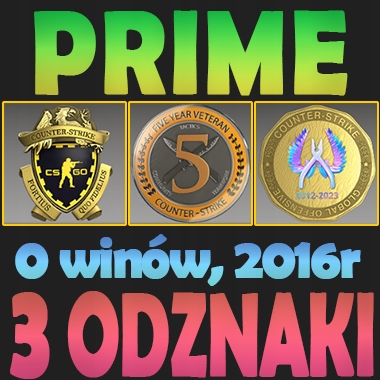 Konto CS 2 Counter Strike 2 PRIME Counter-Strike | 3 odznaki, 2016 rok