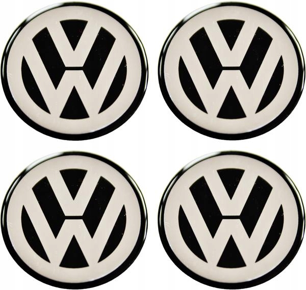 Emblematy znaczki naklejki 55mm VW komplet 4 szt