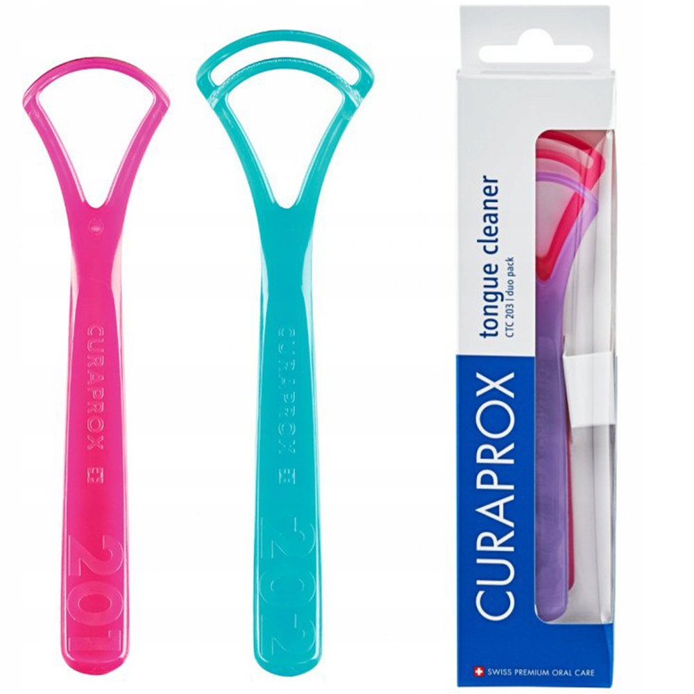 2x SKROBACZKA DO JĘZYKA CZYŚCIK CURAPROX CTC 203 TANQUE CLEANER DUO PACK
