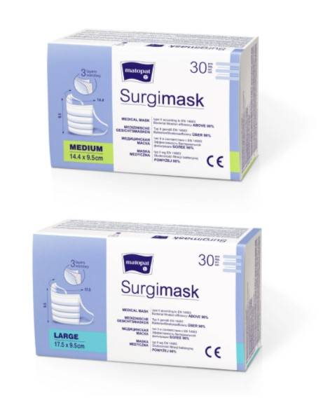 Surgimask maski medyczne 3-warstwowe 30 szt. L