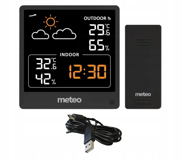Stacja pogody Meteo SP200 Zegar Data Pomiar temperatury / wilgotności