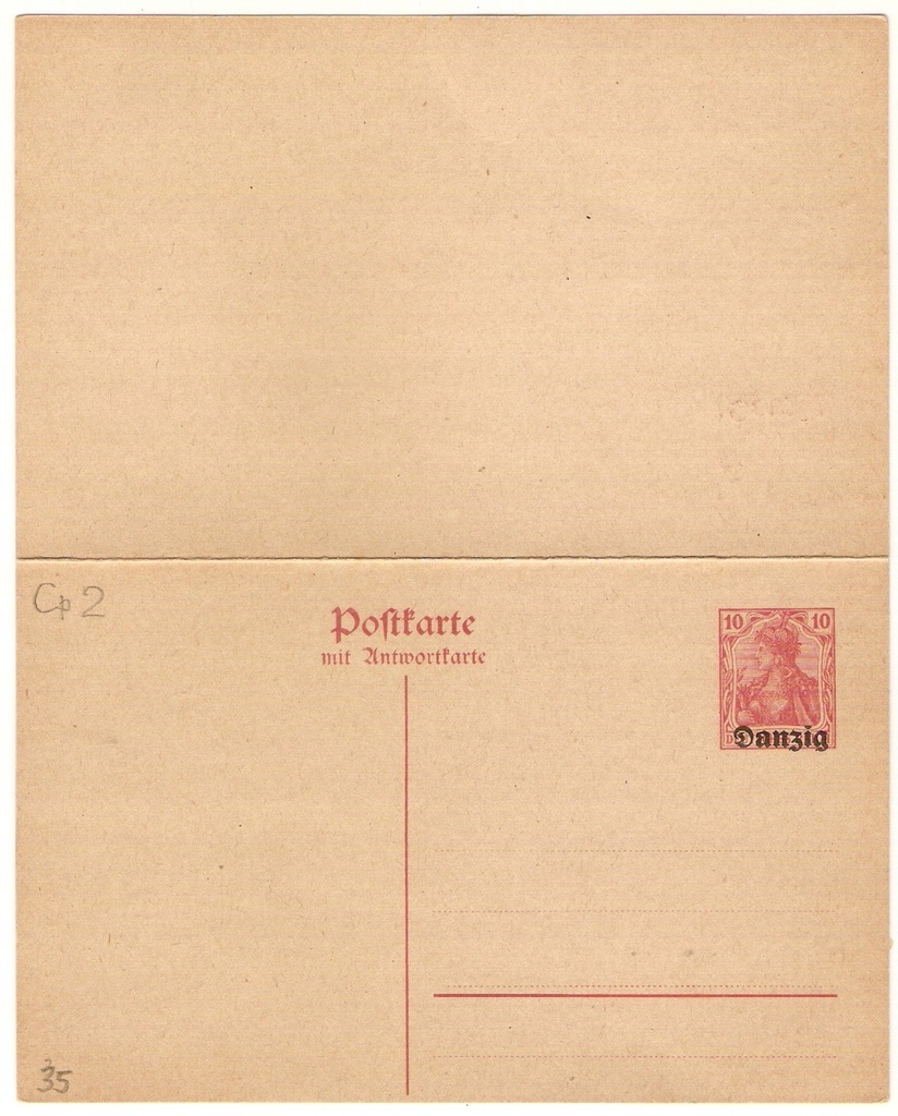 Danzig - Postkarte Cp2 A+B