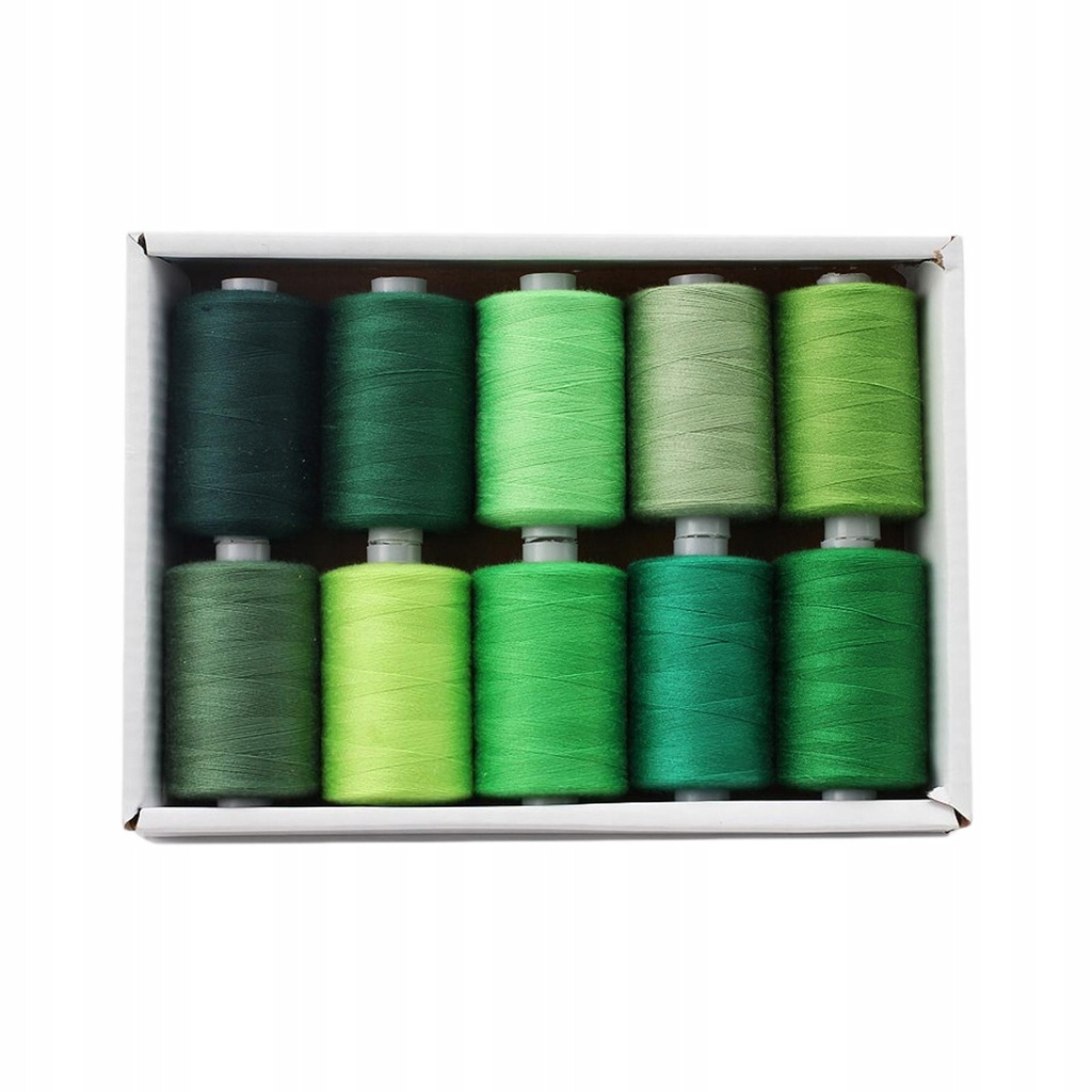 12 Pack Sewing Threads Set Polyester 1000 Yards Assorted Colorful for Green