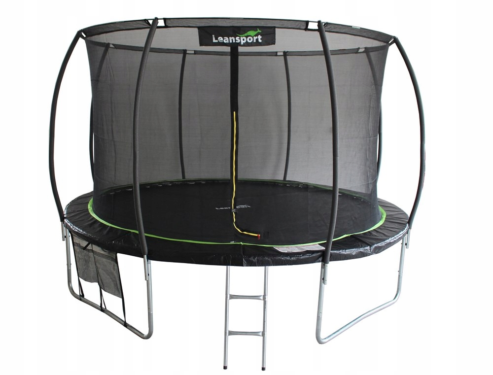 TRAMPOLINA LEAN SPORT MAX 14FT CZARNO-ZIELONA