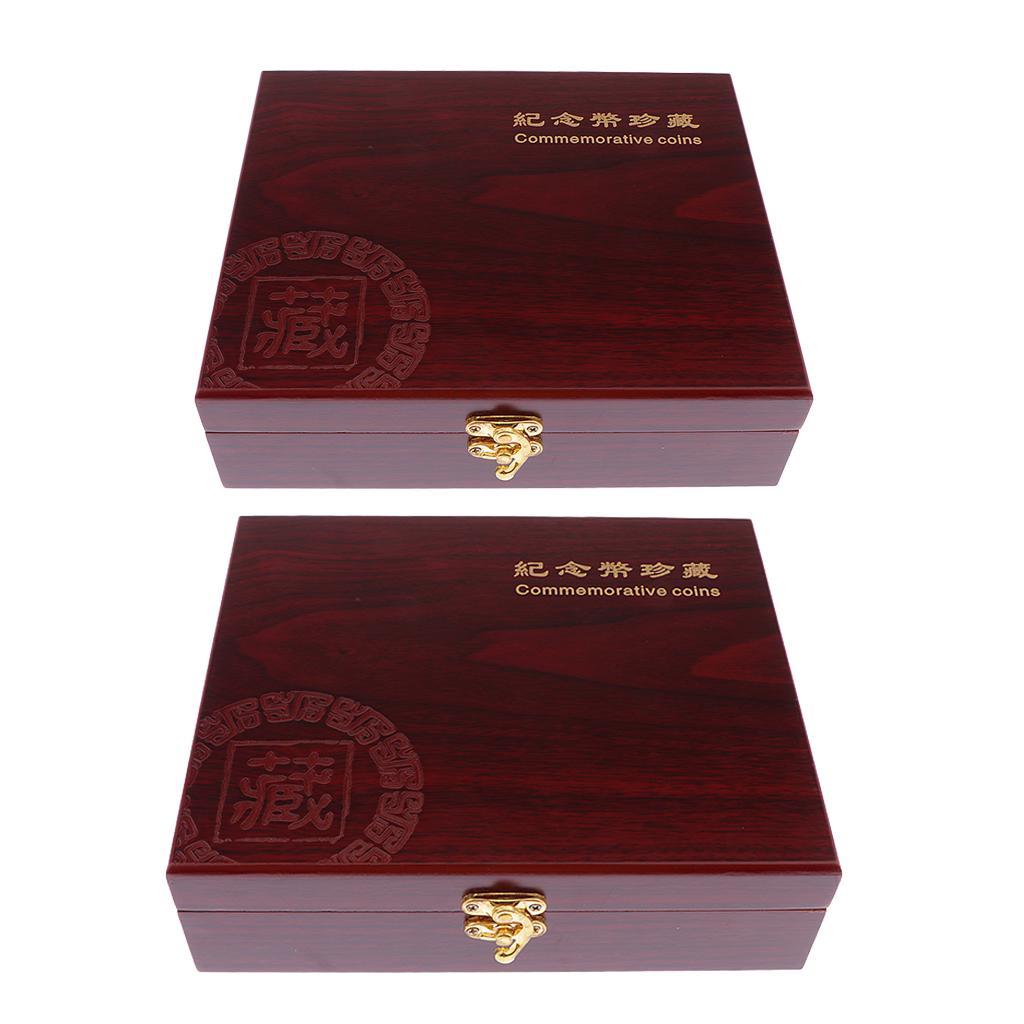 2x Commemorative Coin Box Storage 30 Grids Display