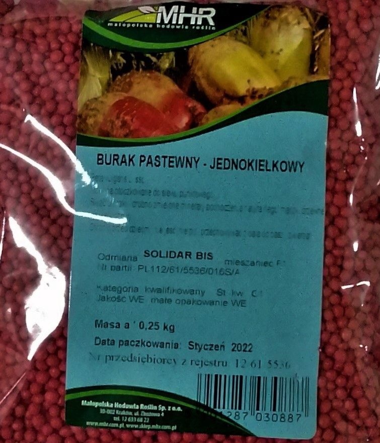 BURAK PASTEWNY JE OTOCZKOWANY żółty SOLIDAR 0,25KG